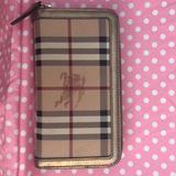 Burberry Bags | Burberry Checkbook Wallet Tan With Horses | Color: Gold/Tan | Size: Os