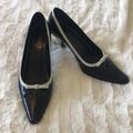 Coach Shoes | Leather Coach Bow Pumps | Color: Black/White | Size: 8.5