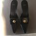 Coach Shoes | Coach Leather Turnlock Mules 7.5 | Color: Black/Gold | Size: 7.5