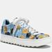 Coach Shoes | Coach Blue/Wildflower Low Top Sneakers | Color: Blue/Yellow | Size: 9.5