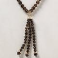 Anthropologie Jewelry | Anthropologie Long Beaded Necklace Zilia Tassel Clear Brown Glass | Color: Brown/Gold | Size: Os