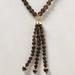 Anthropologie Jewelry | Anthropologie Long Beaded Necklace Zilia Tassel Clear Brown Glass | Color: Brown/Gold | Size: Os