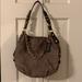 Coach Bags | Coach Suede And Snakeskin Shoulder Handbag | Color: Gray | Size: 14” W, 12” T, 4” D, 9” Strap Drop
