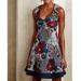 Anthropologie Dresses | Anthro Maeve Floral Printed Flare Stretch Dress S | Color: Purple/Red | Size: S