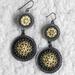 Anthropologie Jewelry | Dangling Costume Jewelry Black/Gold Earrings | Color: Black/Gold | Size: Os