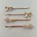 Anthropologie Accessories | Bow & Key Gold Bobby Pins Set | Color: Gold | Size: Os