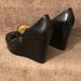 Coach Shoes | Coach-Black Leather & Patent Hi Wedge Shoe | Color: Black | Size: 8.5