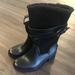 Coach Shoes | Designer Coach Boots Black Leather Suede Heel Winter Flat Boot Ugg Sherpa Nwt 6 | Color: Black | Size: 6