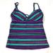 Athleta Swim | Athleta Purple Teal Stripe Adjustable Swim Tankini | Color: Blue/Purple | Size: Xs