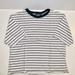 Brandy Melville Tops | Brandy Striped Tee | Color: White | Size: One Size