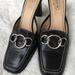 Coach Shoes | Genuine Leather Coach Slip-On Heels | Color: Black/Silver | Size: 7.5