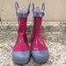 Disney Shoes | Disney Frozen Rainboots | Color: Blue/Pink | Size: 2/3 (Little Girl)