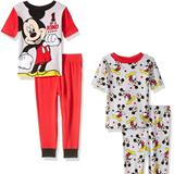 Disney Pajamas | Mickey Mouse Clubhouse 4-Piece Pajama Set | Color: Gray/Red | Size: Various