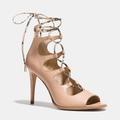 Coach Shoes | Coach Kira Lace Up Heels | Color: Cream/Tan | Size: 7.5