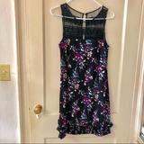 Anthropologie Dresses | Frock Tracy Reese Crochet Ruffle Hem Silk Dress S | Color: Black/Purple | Size: S