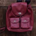 Coach Bags | Coach Red Leather Medium Size Backpack. | Color: Red | Size: Os