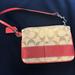 Coach Bags | Coach Small Wristlet | Color: Red/Tan | Size: Os