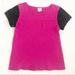 Disney Shirts & Tops | Disney Magenta Pink Top W Black Sequined Sleeve 10 | Color: Black/Pink | Size: 10g