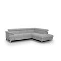 Mivano Schlafsofa David / Moderne Eckcouch mit verstellbaren Kopfteilen, Bettfunktion und Stauraum / 256 x 71 x 208 / Mikrofaser-Bezug, Grau