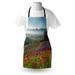 East Urban Home Poppy Flower Lavender Farm Apron in Blue/Green | 26 W in | Wayfair C813546B250C450DA12871E7154ECEC9