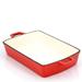 Eternal 3.9 Qt. Cast Iron Rectangular Baking Pan Cast Iron in Gray/Red | 2.75 H x 12.5 W in | Wayfair PG93909