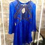 Free People Dresses | Free People Dress With Embroidery | Color: Blue | Size: Xs