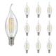 Pack of 10 x Crompton B15 LED Bent-Tip Filament Candle Bulbs 5 Watts Dimmable 470LM / 40W Incandescent Equivalent C35 Small Bayonet (SBC-B15d) Candle Light Bulbs Warm White 2700K