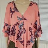 Free People Tops | Free People Pink/Peach Tunic Blouse - Sz S/P Nwot | Color: Orange/Pink | Size: Sp
