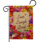 Breeze Decor Welcome Live, Laugh, Love Inspirational Sweet Home Impressions Decorative 2-Sided 18.5 x 13 in. Garden Flag in Brown/Red | Wayfair