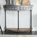 Fleur De Lis Living Overbey 36" Console Table Wood/Metal in Brown/Gray | 32 H x 36 W x 15 D in | Wayfair AE4C66D970F24656AC15D4A5B6A3572E