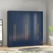 Brayden Studio® Darriana Wardrobe Armoire Wood in Blue | 81.3 H x 82.48 W x 22.76 D in | Wayfair 9BA2F5C8AB244ABE8BBDDE77C5D7BF15
