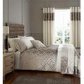 Catherine Lansfield Lattice Cut Velvet King Duvet Cover Set with Pillowcase Natural