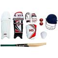 ND Sports Club Cricket Kit 11pc Set Bat Ball Pad Leg Guard Glove Bat Youth Ambi (9-14y)