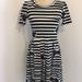 Lularoe Dresses | Lularoe Black White Bow Stripe Amelia Dress Vtg | Color: Black/White | Size: S