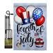 Breeze Decor Celebrate 4th Of July Americana Impressions 2-Sided Polyester 18.5 x 13 in. Flag Set in Blue/Gray | 18.5 H x 13 W in | Wayfair