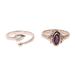 Royal Delight,'Amethyst and Sterling Silver Rings from India (Pair)'