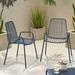 Ebern Designs Esentepe Outdoor Modern Club Patio Chair Metal in Blue | 31.5 H x 20 W x 23.5 D in | Wayfair 69AECA383E6B42FCA537155EEA788B93