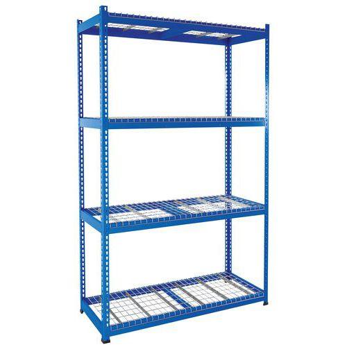 rayonnage rapid 1 2440x1525x915 4 tab grillagée bleu