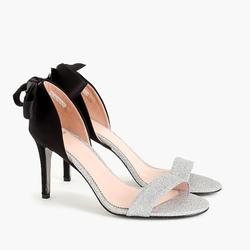 J. Crew Shoes | J. Crew D'orsay Sandals In Velvet And Glitter | Color: Black/Silver | Size: 9