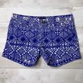 American Eagle Outfitters Shorts | American Eagle Blue Geo Print Midi Shorts | Color: Blue/White | Size: 4