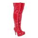Womens Ladies Sexy Thigh HIGH Kinky Fetish Over The Knee Platform Stiletto Heel Side Zip Boots Size 3 4 5 6 7 8 (6 UK, Red Patent)