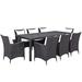 Convene 9 Piece Outdoor Patio Dining Set in Espresso White - East End Imports EEI-2217-EXP-WHI-SET