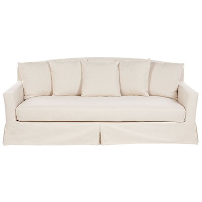 Sofa Beige Polsterbezug 3-Sitzer Ausziehbarer Bezug Klassisch Mediterran Wohnzimmer