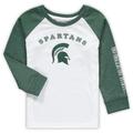 Toddler Colosseum Heathered White Michigan State Spartans Long Sleeve Raglan T-Shirt