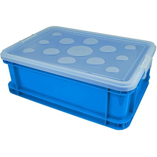 Gies Aufbewahrungsbox, (Set, 4 St.), 30 Liter blau Aufbewahrungsbox Kleideraufbewahrung Aufbewahrung Ordnung Wohnaccessoires