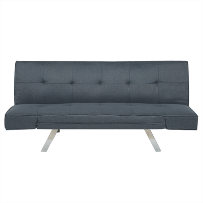 Sofa Dunkelblau Polsterbezug 3-Sitzer Schlaffunktion Minimalistisch Modern Wohnzimmer