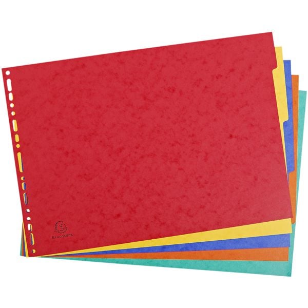 EXACOMPTA 20x Kartonregister 5-teilig blanko A3 quer mehrfarbig, 43x29.7 cm Image