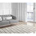 Black/White 60 x 0.08 in Area Rug - Wrought Studio™ Margene Ivory/Beige/Charcoal Rug Polyester | 60 W x 0.08 D in | Wayfair