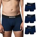 Snocks Boxers Men Multipack (6X) Mens Boxers Underwear Pack of 6 Blue, Size Small (S) - Boxer Shorts Cotton Briefs Fitted Trunks