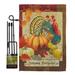 Breeze Decor Autumn Blessings Turkey Harvest & Impressions 2-Sided Polyester 18.5 x 13 in. Flag Set in Brown | 18.5 H x 13 W x 1 D in | Wayfair